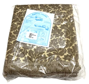 Vintage Furniture Cover 70x140 Beige Leaf Polyester Fashion Throw Foam Back USA - Picture 1 of 17