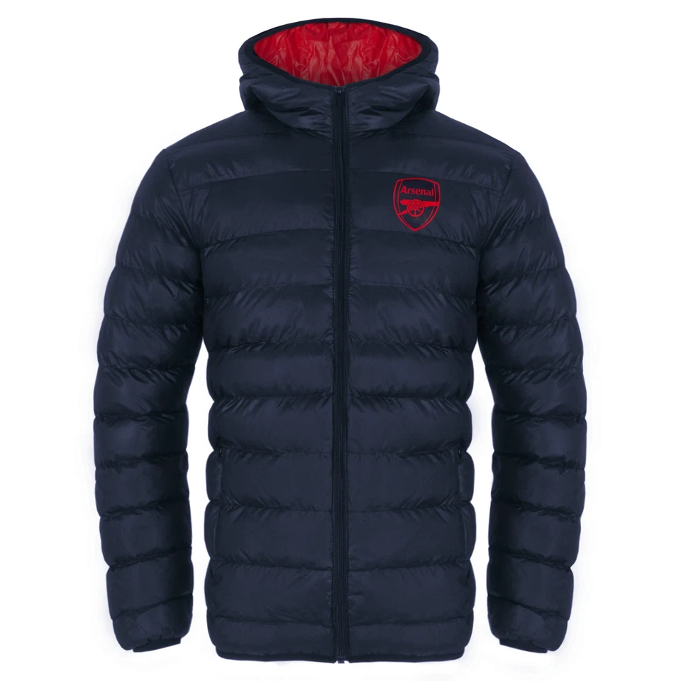Arsenal F.C. Mens Quilted Jacket Hooded Winter Coat Adults Official Football Gif - Image 1 of 3