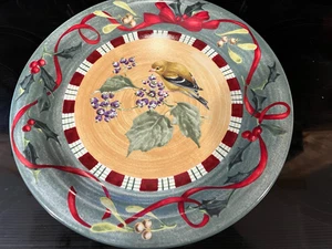 "Plato de cena jilguero diario saludos de invierno Lenox 10-3/4"" nuevo stock antiguo" - Imagen 1 de 2