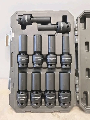 GearWrench 84945N 10 Pc. 1/2" Drive Metric Deep Universal Socket Set 10-19MM   - Image 1 of 4