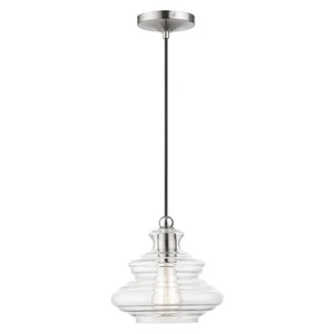 Livex Lighting, 52831-91, Everett, Pendant, Brushed Nickel with Chrome Finish - Picture 1 of 5