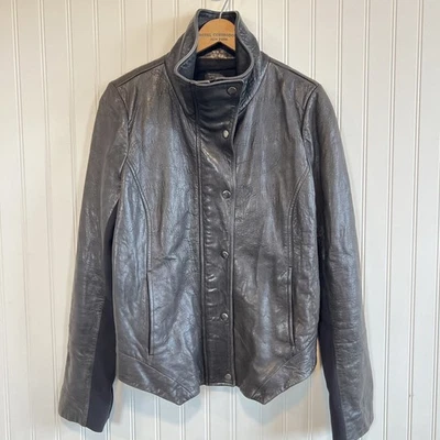 Gap Leather Jacket Women Medium Dark Brown Butterfly Soft 100% Genuine Leather - Image 1 of 4
