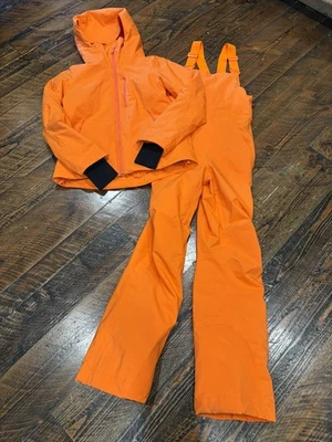 Abrigo Halfdays Lawrence con baberos de esquí a juego pantalones talla S naranja!! Foto 1 de 4