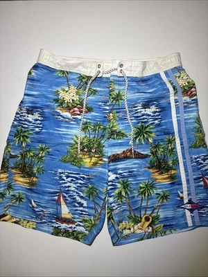 Pantalones Cortos de Natación XL Tommy Hilfiger Vintage Para Hombre Playa Ondas Estampado Completo Y2K Foto 1 de 4