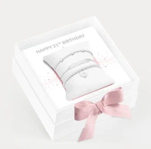 Happy 21st Birthday Bracelet Gift Set by Life Charms Milestone Birthday Gifts - Picture 1 of 3