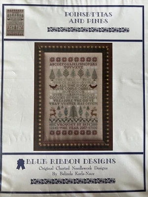 Blue Ribbon Designs-Poinsettias and Pines Chart - Image 1 of 2