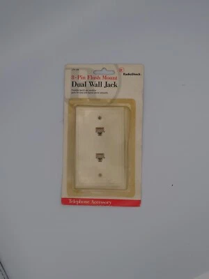 8 pin Flush Mount Dual Wall Jack Radio Shack 279-439 - Image 1 of 2