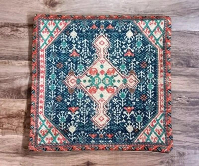 Surya Shadi Woven Jute Throw Pillow Cover Persian Boho Multicolor 18"x18" Decor - Image 1 of 4