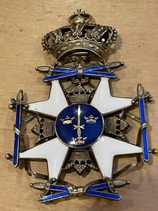 SWEDEN.ORDER OF THE SWORD,GRAND CROSS BADGE.SILVER GILT,ENAMEL,GOLD CENTER, 1878 - Picture 1 of 18
