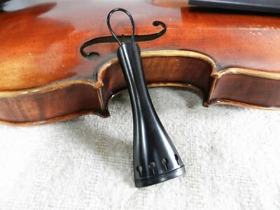 НОВЫЙ высококачественный струнодержатель для скрипки из натурального черного дерева размер 4/4 с хвостовой кишкой, продавец из США - Изображение 1 из 3