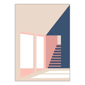 Canvas Canvas Canvas Frame Poster - Minimal Illustration Architecture A0011-D003 - Picture 1 of 19