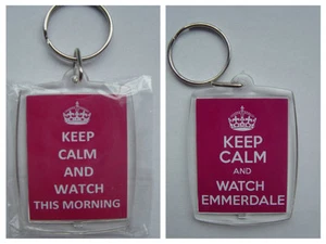 Keep calm . . . . Photo Keyring / bag tag, clear plastic, - Picture 1 of 5