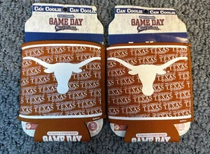 2 Texas Longhorns Can Coolie University of Texas Burnt Orange Coozie Game Day - Picture 1 of 5