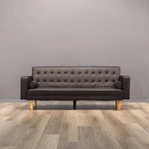 Clover 3 Seater Click Clack Sofa Bed with 2 Bolster Cushions - Picture 1 of 13