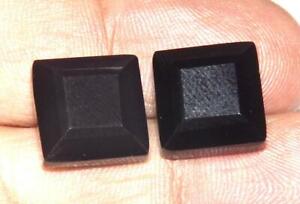 Natural Black Onyx 11 x 11 mm Square Gemstone Pair #yonp33