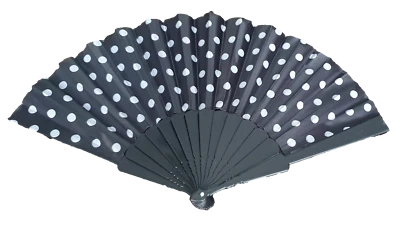 Schwarze Tupfen Stoff & Kunststoff Sommer Kühlung Deko Spanischer Handfächer