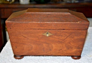 Antique Regency Mahogany Sarcophagus Tea Caddy 10"X 6.5" Inscribed "McDonald" - Picture 1 of 5