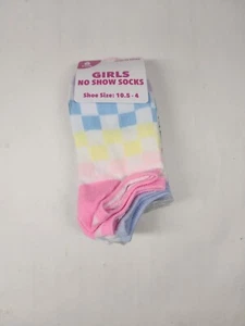 6 Pairs Of Girls Cozy No Show Socks Size 10.5-4 NWT - Picture 1 of 3