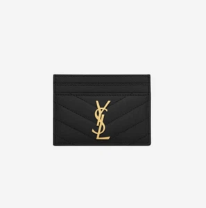 Saint Laurent Cassandre Matelasse Card Case in Grain De Poudre Embossed Leather - Picture 1 of 3
