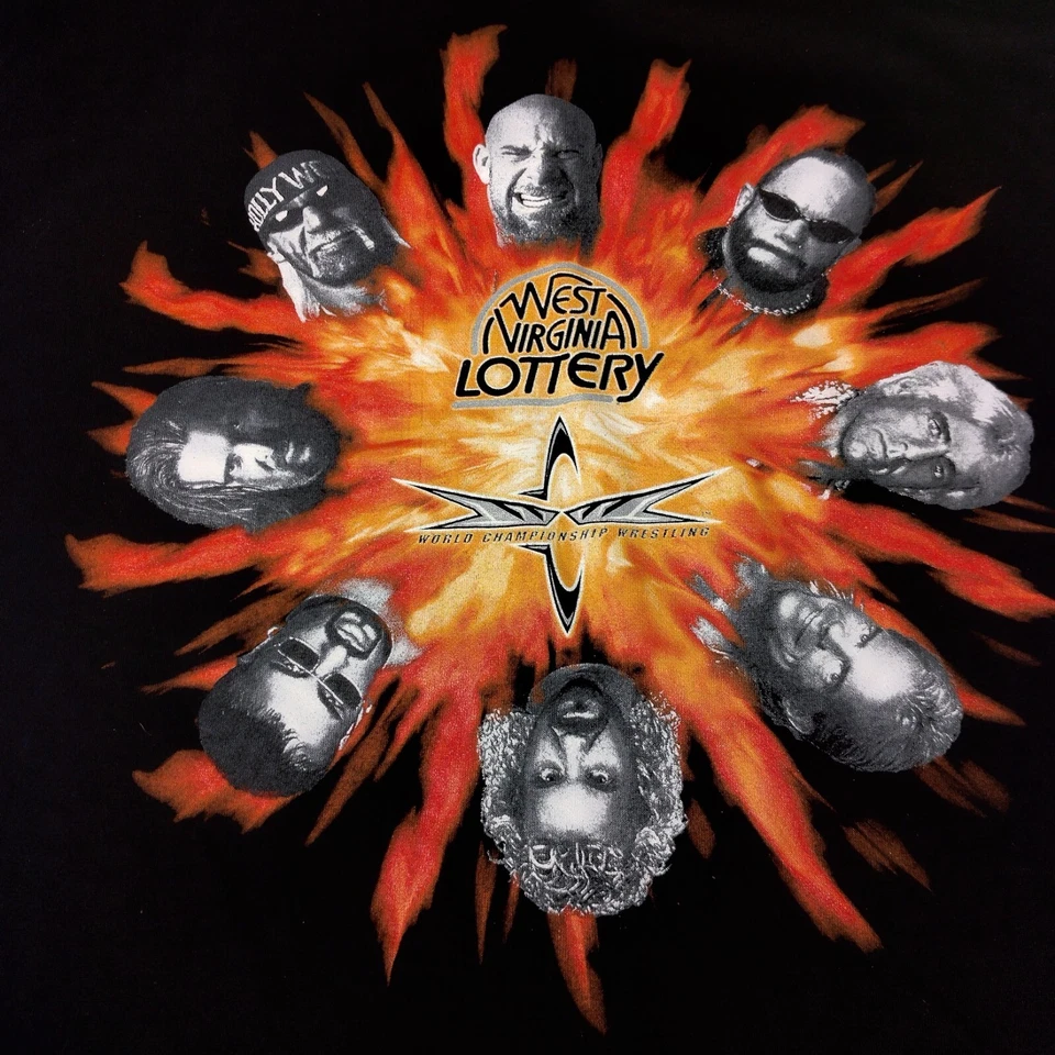 Camisa De Colección WCW XL Campeonato Mundial Lucha Libre West Virginia Lotería Foto 1 de 4