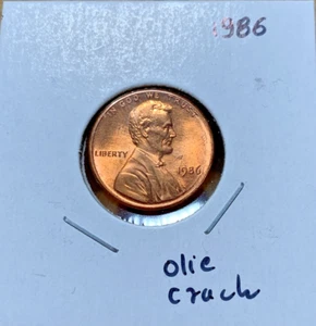 1986 P Lincoln Memorial Penny bankfrisch, kleiner Stempelriss. TC Münze. Gratis S/H - Bild 1 von 3