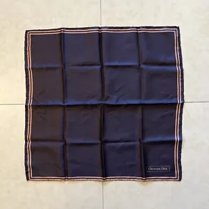 Christian Dior Silk Handkerchief Brown 18.5x18.5  - Picture 1 of 6