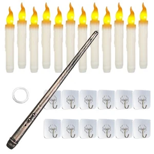 12Pcs Flameless Floating LED Candles with Wand Remote for Halloween Party Decor - Picture 1 of 6