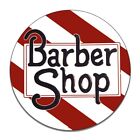 Barber Shop Spiral Pole Haircut Scissors Salon Welco Round MDF Wood Sign