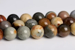 Cuentas sueltas de jaspe policromadas naturales grado AAA 6/8 MM de piedras preciosas redondas - Imagen 1 de 8