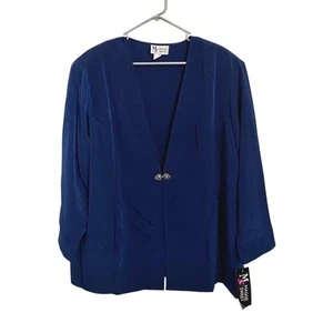 Maggie Sweet Jacket Top Blouse Womens Size 2x petite Blue Long Sleeve NWT - Picture 1 of 6