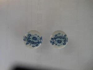 2 New Porcelain Blue Flowers Colors Smooth Mushroom Cabinet Knobs By GH Home - Picture 1 of 3