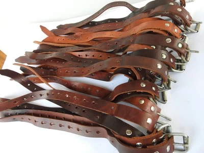 (Lot of 2)Genuine Polish Army Leather Equipment Strap Belt 50cm-Dark. - Image 1 of 4