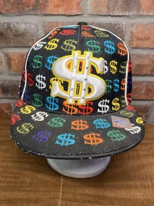 Großes Dollarzeichen Symbol mehrfarbig flacher Schein All Star Sport New York große Mütze - Bild 1 von 7
