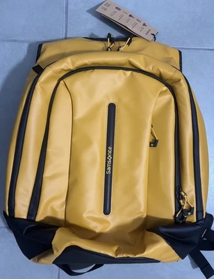 全新 新秀丽 Ecodiver 便携式电脑 大号 背包 黄色 防水 全新带标签   — 第 1/4 张图片