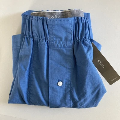 Boxer corto J Crew para hombre teñido en prenda de algodón orgánico roto azul Oxford XS Foto 1 de 4