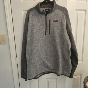 Suéter Patagonia Mejor Para Hombre 1/4 Cremallera Polar Pullover XXL Gris Sobre Gris Tejido - Imagen 1 de 9