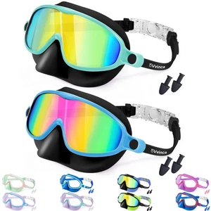 Swim Goggles with Nose Cover, Kids Toddlers Swimming Goggles Diving Mask Comf... - Picture 1 of 8