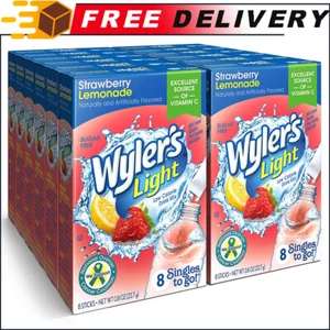 Wyler's Light Singles To Go Powder Packets, Water Drink Mix, Strawberry Lemonade - Picture 1 of 9