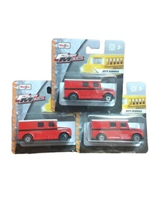 Lot Of 3 Maisto  Armored Van Truck Red - Picture 1 of 9