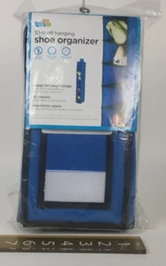 Honey Can Do 10 Shelf Shoe Organizer Hangs on closet rod Blue Black - Picture 1 of 9