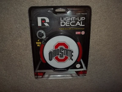 New Ohio State Buckeyes LED Light Up Decal Power Logo Window NCAA Free Shipping - Image 1 of 4
