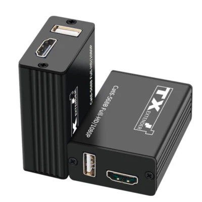 30M USB HDMI Ethernet Extender By Rj45 Cat6 Cable for NVR DVR Recorder PC To TV