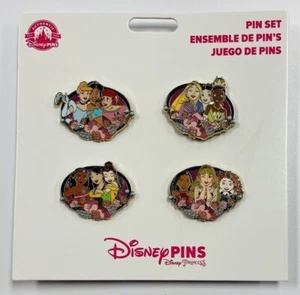 Princess Portrait Ariel Belle Rapunzel Tiana Mulan Disney 4 Pin Booster Set - Picture 1 of 1