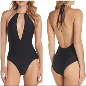 Traje de baño Ted Baker London Pikaa Halter de una pieza negro talla 4 (EE. UU. talla 10) - Imagen 1 de 7