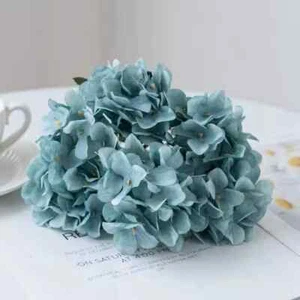 Artificial Flowers Silk Hydrangea Vase for Home Decoration Accessories - Picture 1 of 18
