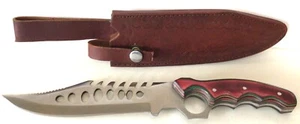 Pakistani Sawback Knife with Leather Sheath - Picture 1 of 5