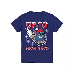 Stitch Up To Snow Good, Boys Graphic T-Shirt Blue Medium - Picture 1 of 4