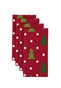 Christmas Trees Red 18" x 18" Napkins 1 Dozen - Picture 1 of 1