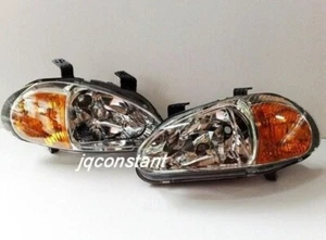 2IN1 Corner Crystal Head Lights CHROME/AMBER for 1993-1997 HONDA DEL SOL CRX - Picture 1 of 3