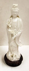 Vintage Kwan Yin Goddess Buddhist Porcelain Figurine Guan Quan Yin 10" Statue - Picture 1 of 9